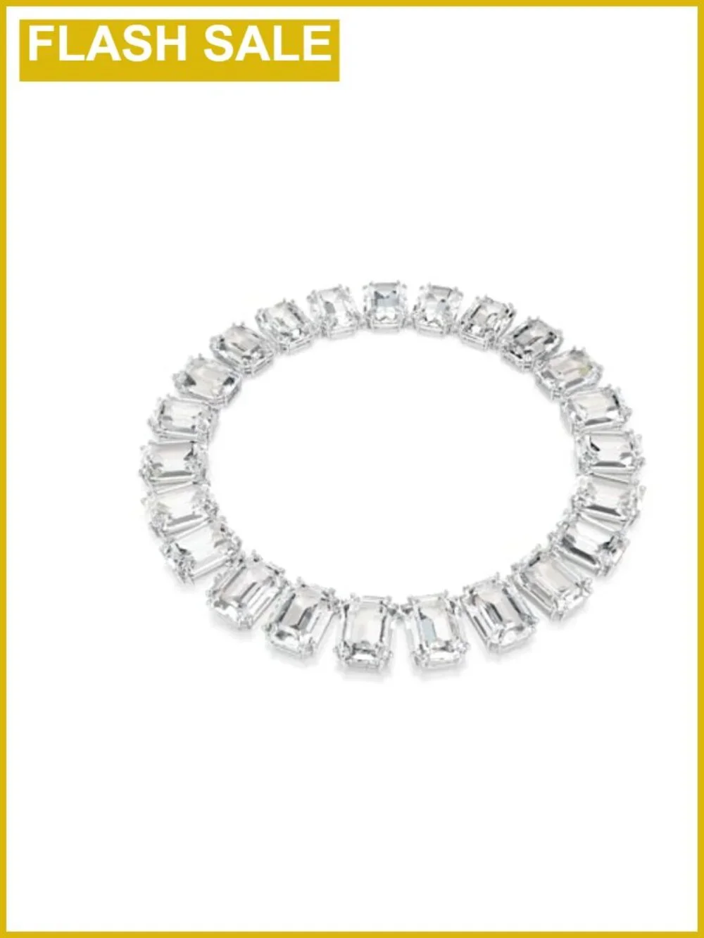 Crystal Octagon Necklace with Rhodium Plated Prong Settings